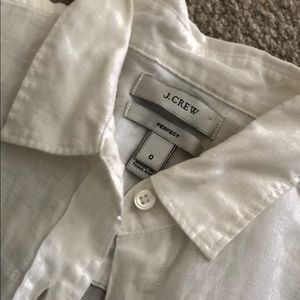 J.CREW white linen button down shirt